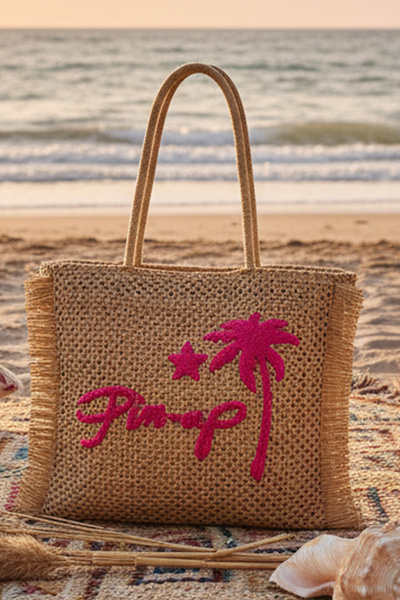 FASHION COCKTAIL Великий розмір, місткий, на блискавці, з пальмовим візерунко...