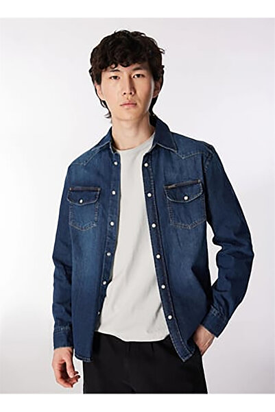 Lee Cooper εφαρμοστό Ανδρικό τζιν πουκάμισο 251 LCM 141003 WOLKER 2 DENIM