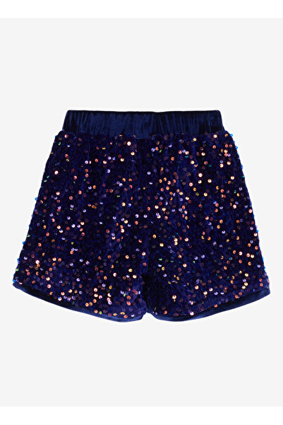 Barbie Lacivert Kız Çocuk Normal Payetli Şort BRB4WG-SRT6311