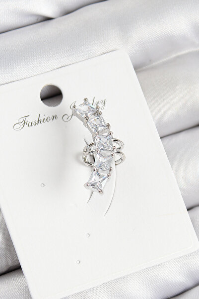 Skygo Brass Zircon Stone Model Silver Color Right Cartilage Earring - Tj-Bkp10999