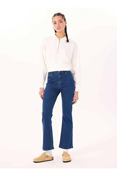 Mustang Normal Bel Düz Paça Flare Mavi Kadın Denim Pantolon GEORGIA SKINNY FLARED