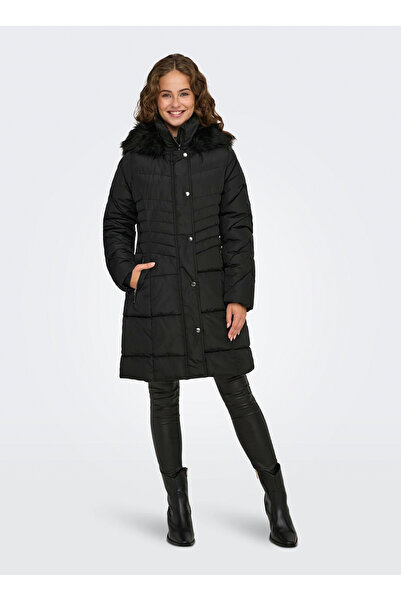 ONLY Siyah Kadın Kaban ONLNORA PUFFER COAT LIFE CC OTW