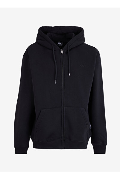 Quiksilver Siyah Erkek Kapüşon Yaka Normal Bel Regular Fit Sweatshirt AQYFT03330SALT WATER ZIP HOODIE