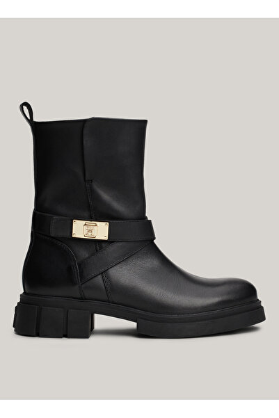 Tommy Hilfiger Siyah Kadın Deri Bot FW0FW08313BDS