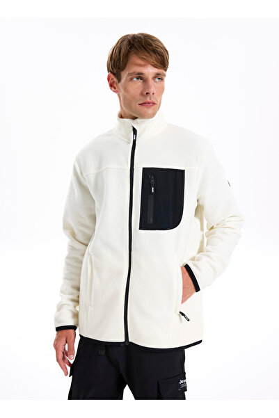 Jeep Ekru Erkek Dik Yaka Relaxed Fit Sweatshirt J4WM-SWT4444