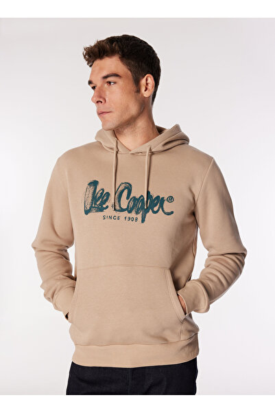 Lee Cooper Men's Beige Sweatshirt - Hood Neck, Lcm 241036   Gregory