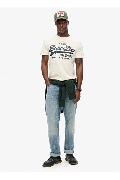 SUPERDRY Bisiklet Yaka Ekru Erkek T-Shirt M1012025A39E_CLASSIC VL GRAPHIC T S