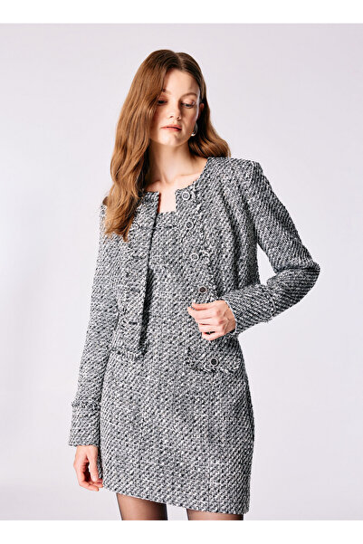 Guess Beyaz Kadın Blazer NEW SOFIA TWEED JACK - RECY POLY LU