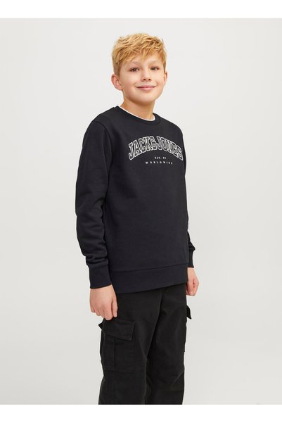 Jack & Jones Μπλουζάκι για αγόρια με στάμπα, μαύρο 12258967
