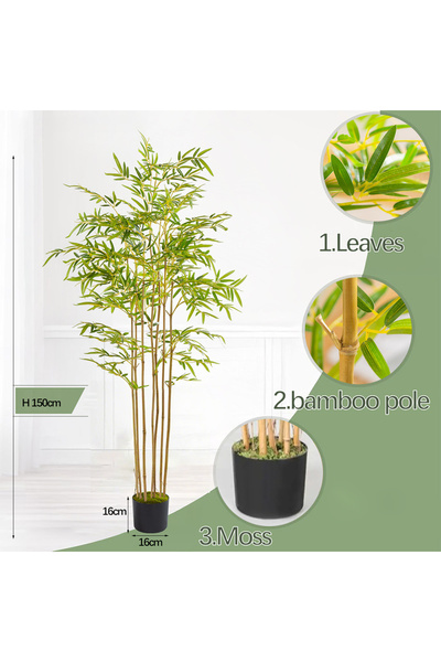 Generic شجرة الخيزران الاصطناعية، نبات الخيزران الاصطناعي، تقنية اللمسة الحقيقية، نبات اصطناعي بسبعة جذوع