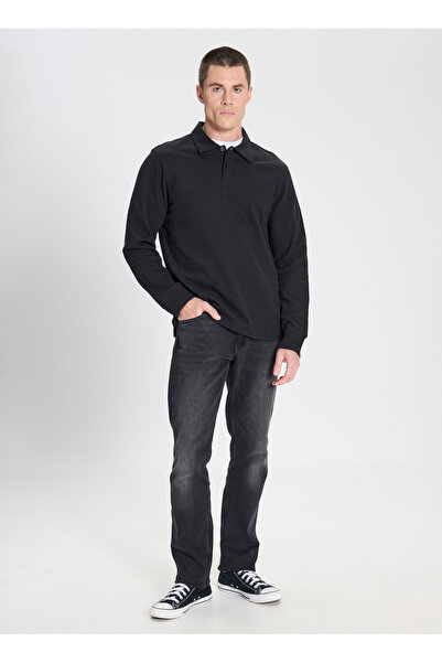 WRANGLER Siyah Erkek Polo T-Shirt W242778001 Regular Polo T-Shirt