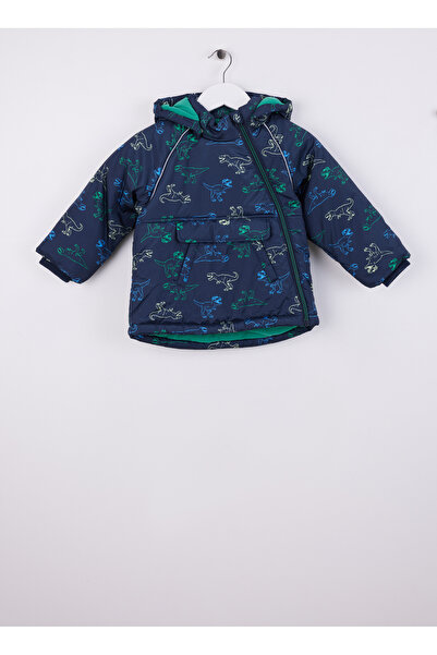 name ıt Kapüşonlu Desenli Lacivert Erkek Çocuk Mont 13231298