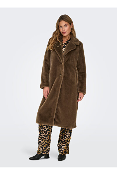 ONLY Koyu Kahve Kadın Kaban ONLMEAGAN FUR COAT OTW