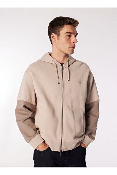 Armani Exchange Kapüşon Yaka Koyu Bej Erkek Sweatshırt 6DZMHD ZJNPZ 4789