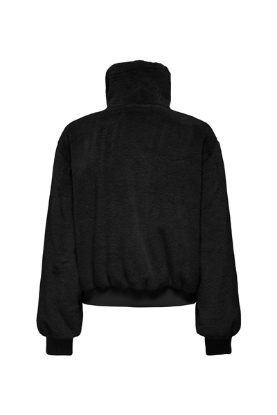 ONLY Black Women's Coat Onlvenice Faux Fur Bomber Otw