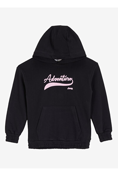 Jeep Siyah Kız Çocuk Baskılı Sweatshirt J4WG-SWT7549 Beden: 13-14 Yaş
