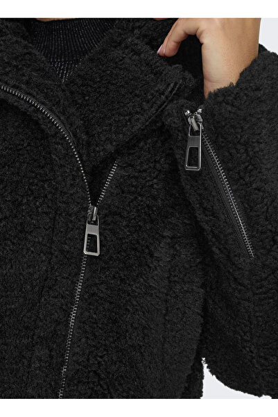 ONLY Black Women's Coat Onlverona Teddy Jacket Otw