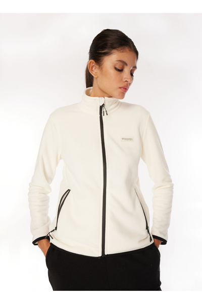 Discovery Expedition Beyaz Kadın Dik Yaka Basic Polar Sweatshırt D4WL-SWT3928