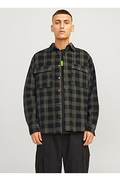 Jack & Jones Relaxed Kahve Erkek Gömlek 12261112_JCOTHEO CORDUROY CHECK OVE