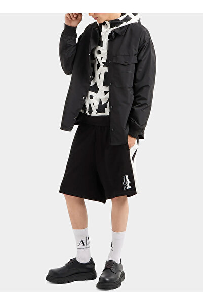 Armani Exchange Kapüşon Yaka Siyah Erkek Sweatshırt 6DZMLB ZJ4XZ 52AN