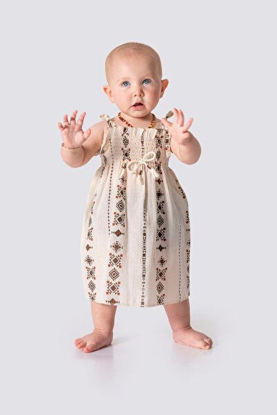 Minimus طقم ملابس صيفية بحمالات حفاضات شيل للفتيات الصغيرات – منقوش، جوارب طو...