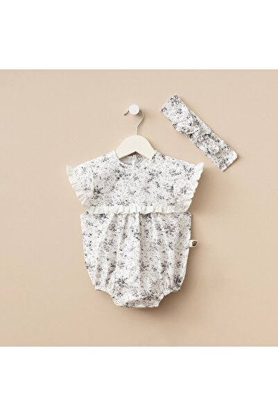 Minimus Newborn Baby Girl Cotton Summer Romper Jumpsuit Set Bandana Bottom Snap Baby Set
