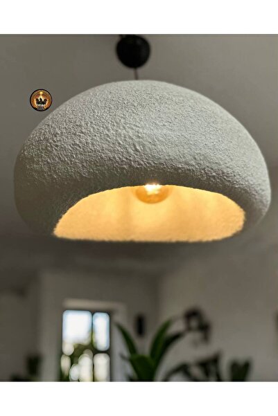 ışıksan aydınlatma Petra Doğal Taş Efektli Modern Beton ÇAP 50CM Avize