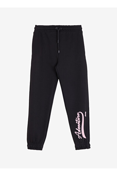 Jeep Siyah Kız Çocuk Düz Sweatpant J4WG-EA7546 Beden: 5-6 Yaş