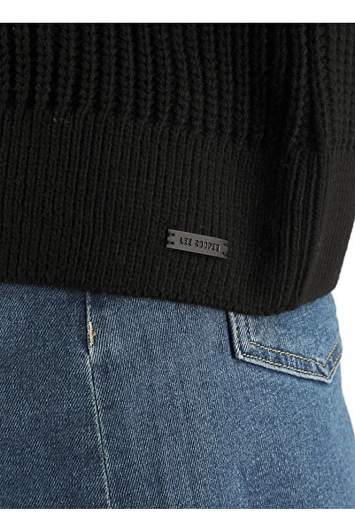 Lee Cooper Turtleneck Regular Plain Black Sweater Women 251 Lcf 241020 Pearly Black