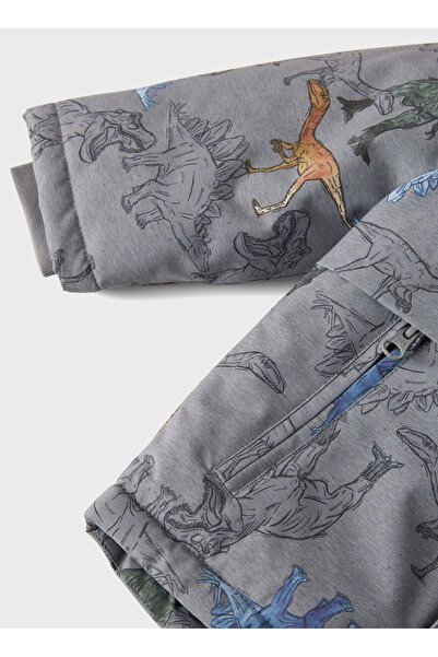 name ıt Desenli Gri Erkek Çocuk Mont 13230589