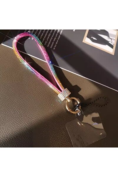 Choice سلسلة مفاتيح فاخرة مرصعة بأحجار الراين وسوار معصم مرصع بالألماس وسلسلة...