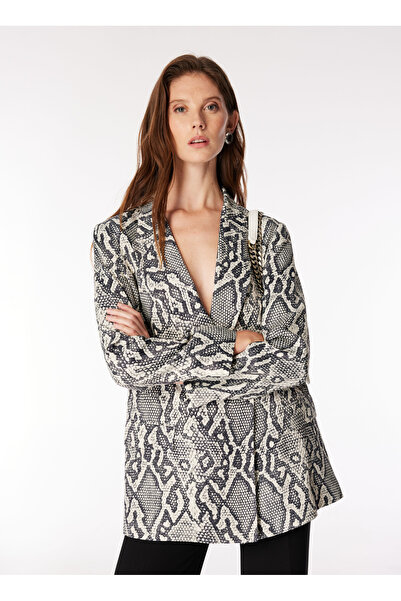 Fabrika Çok Renkli Kadın Kruvaze Desenli Blazer F4WL-CKT0327