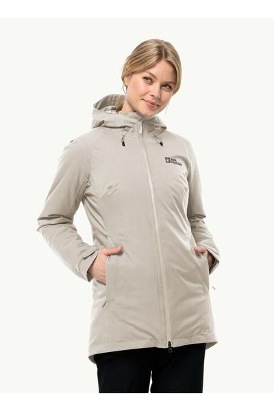 Jack Wolfskin Kırık Beyaz Erkek Kapüşon Yaka Regular Fit Ceket 1115451-A0029S...