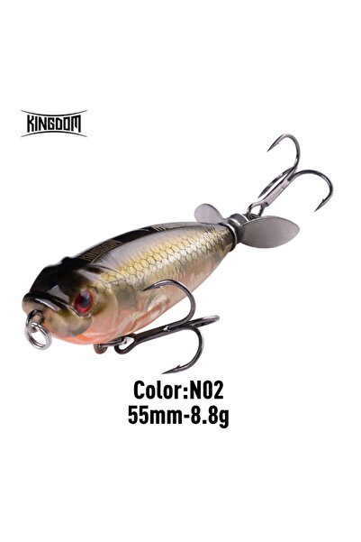 Choice طُعم صيد السمك N02 Kingdom Propeller Pencil Bait Topwater 55 مم 8.8 جر...