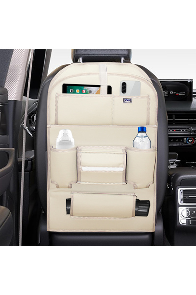 Bod منظم ظهر مقعد السيارة مع طاولة جلدية باللون البيج