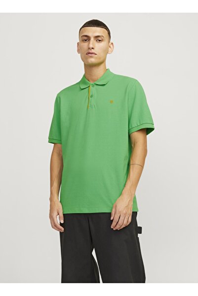 Jack & Jones تي شيرت رجالي بياقة بولو باللون الأخضر JPRBLASAINZ SS POLO