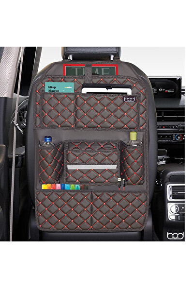 Bod منظم لحماية ظهر مقعد السيارة من كوندا، منظم داخلي للسيارة باللون الأسود والأحمر