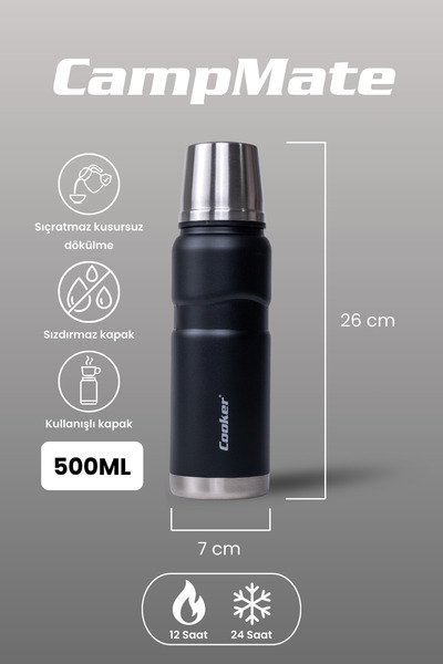 Cooker 500 ml Double Layer Leak Proof Stainless Steel Thermos – 12 Hours Warm, 24 Hours Cold Protection