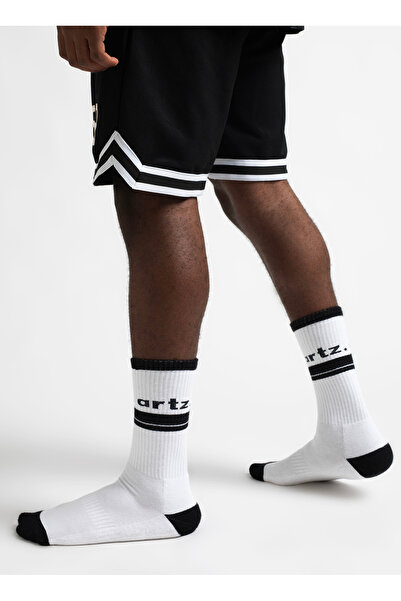 Arteziahn Retro Black Siyah Beyaz Unisex Spor & Lifestyle Havlu Taban Çorap