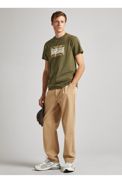 Pepe Jeans Bisiklet Yaka Baskılı Yeşil Erkek T-Shirt PM509232 679 CREDICK