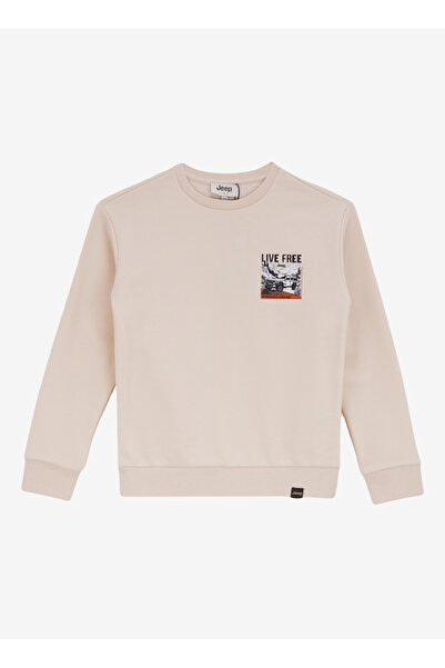 Jeep Bej Erkek Çocuk Baskılı Sweatshirt C4WB-SWT4546