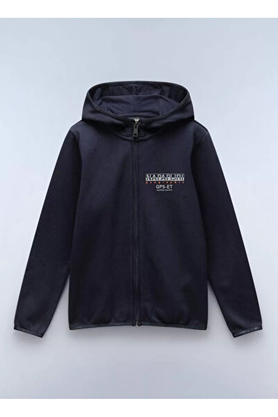 Napapijri Kapüşon Yaka Düz Lacivert Erkek Çocuk Eşofman Üstü NP0A4I5M1761-K B...