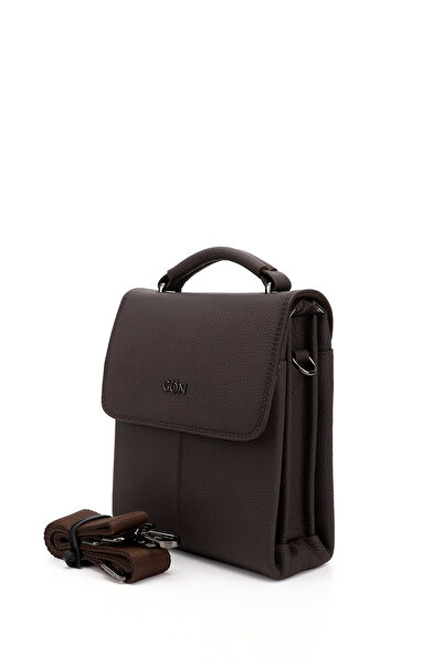 GÖNDERİ(R) BROWN Gön Genuine Leather Medium Size Unisex Shoulder Bag Q3675