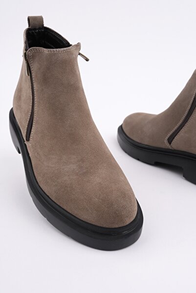 MUGGO Ανδρικές χειμερινές μπότες casual από γνήσιο δέρμα ASTRA με διπλό φερμουάρ