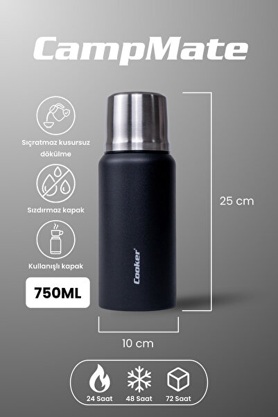 Cooker 750 ml Stainless Steel Double Layer Thermos-24 Hours Hot, 48 Hours Cold (Camping, Office, Travel) Thermos.