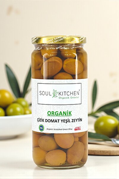 Soul Kitchen Organik Ürünler Organik Çizik Domat Yeşil Zeytin 300gr