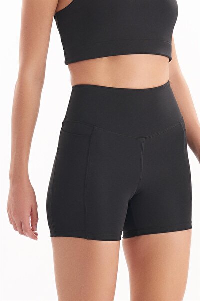 josejuan Pantaloni scurți motociclist pentru femei cu talie înaltă - Colanți sport scurte cu buzunar dublu 7109