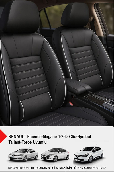 GM-DESIGN Stone Leather Auto Seat Cover (Renault Fluence-Megan1-2-3-Clio-Symbol-Tailant-Toros Compatible)
