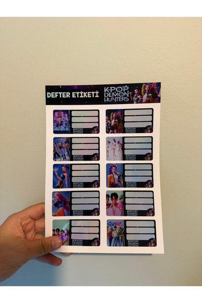 cakaybu Etichetă pentru caiet K-Pop Demon Hunters – Set de 10 abțibilduri (8x...