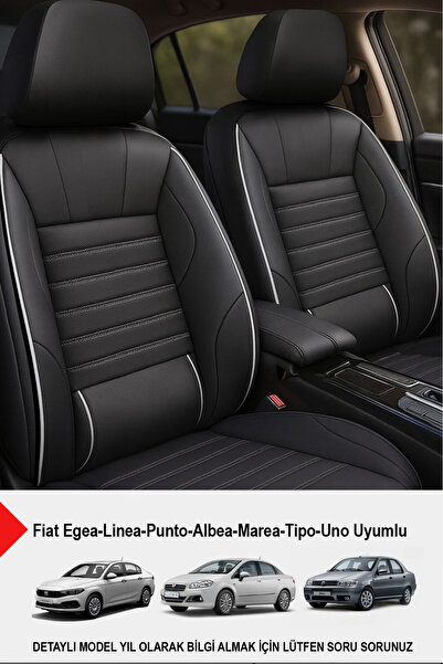 GM-DESIGN Stone Leather Car Seat Cover - Lumbar Support (Fi̇at Egea-Linea-Punto-Albea-Marea-Tipo-Uno Compatible)